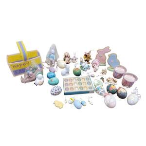 Vtg EASTER LOT Wood Paper Mache Figures Eggs Ornaments Midwest Miniatures & MORE